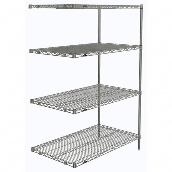 Metro - 2,000 Lb Capacity 4 Shelf Wire Shelving - Add-On Unit - Eagle Tool & Supply