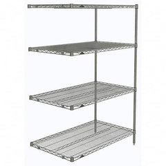 Metro - 2,000 Lb Capacity 4 Shelf Wire Shelving - Add-On Unit - Eagle Tool & Supply
