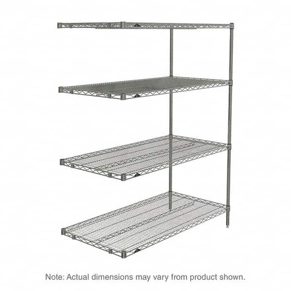 Metro - 2,000 Lb Capacity 4 Shelf Wire Shelving - Add-On Unit - Eagle Tool & Supply