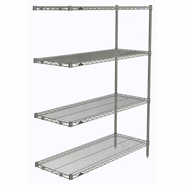 Metro - 2,000 Lb Capacity 4 Shelf Wire Shelving - Add-On Unit - Eagle Tool & Supply