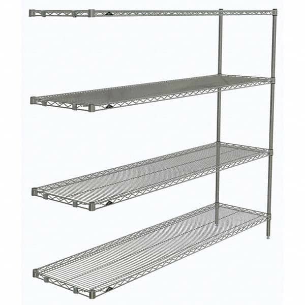 Metro - 2,000 Lb Capacity 4 Shelf Wire Shelving - Add-On Unit - Eagle Tool & Supply