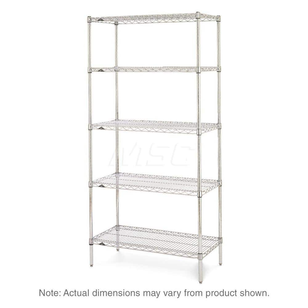 Starter Unit Wire Shelving: 5 Shelves 42″ Wide, 18″ Deep, 74″ High