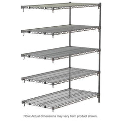 Metro - 2,000 Lb Capacity 5 Shelf Wire Shelving - Add-On Unit - Eagle Tool & Supply