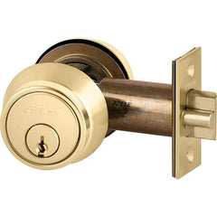 Schlage - Deadbolts Type: Deadlocking Latch Door Thickness Range: 1-1/2-1-3/4 - Eagle Tool & Supply