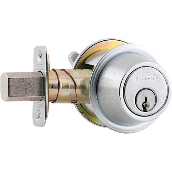 Schlage - Deadbolts Type: Single Cylinder Door Thickness Range: 1-3/8 - 1-7/8 - Eagle Tool & Supply