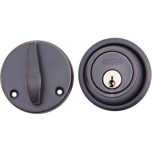 Schlage - Deadbolts Type: Single Cylinder Door Thickness Range: 1-3/8 - 1-7/8 - Eagle Tool & Supply