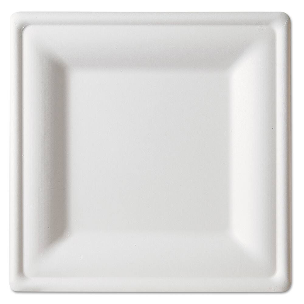 ECO PRODUCTS - Paper & Plastic Cups, Plates, Bowls & Utensils; Breakroom Accessory Type: Plates ; Breakroom Accessory Description: Dinnerware-Plate; Bagasse ; Color: White - Exact Industrial Supply