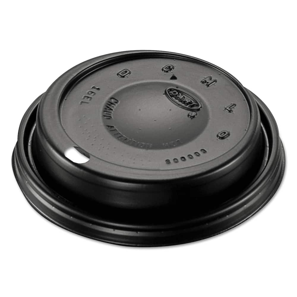 DART - Paper & Plastic Cups, Plates, Bowls & Utensils; Breakroom Accessory Type: Hot Cup Lid ; Breakroom Accessory Description: Cup Lids-Hot Cup Dome ; Color: Black - Exact Industrial Supply