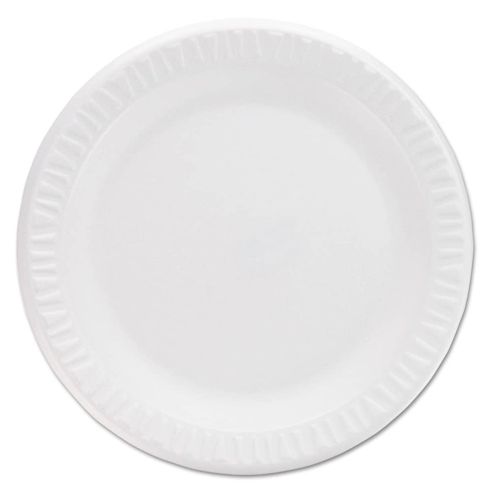 DART - Paper & Plastic Cups, Plates, Bowls & Utensils; Breakroom Accessory Type: Plates ; Breakroom Accessory Description: Dinnerware-Plate; Foam ; Color: White - Exact Industrial Supply