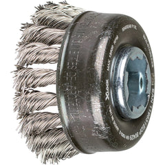 PFERD - Cup Brushes; Brush Diameter (Inch): 2-3/4 ; Fill Material: Stainless Steel ; Filament/Wire Diameter (Decimal Inch): 0.0200 ; Wire Type: Full Cable Twist; Single ; Arbor Type: X-LOCK ; Arbor Hole Thread Size: X-LOCK - Exact Industrial Supply