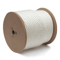 Mibro - Rope; Type: Twisted Rope ; Head/Holder Diameter (Inch): 1/2 ; Material: Nylon ; Load Capacity (Lb.): 535.000 ; Maximum Length: 250.00 ; Color: White - Exact Industrial Supply