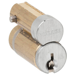 Schlage - Cylinders; Type: Removeable Core ; Keying: S145 Keyway ; Number of Pins: 6 ; Material: Brass ; Finish/Coating: Satin Chrome - Exact Industrial Supply