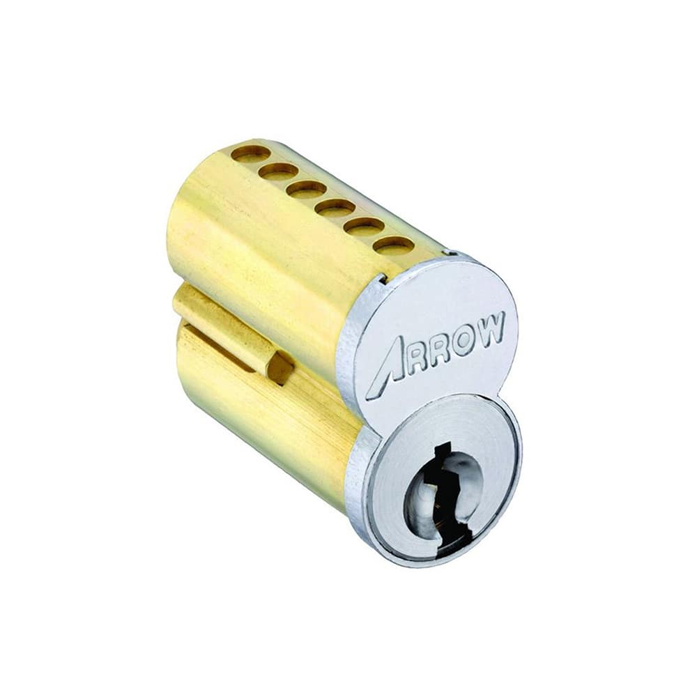 Arrow Lock - Cylinders; Type: Interchangeable Core ; Keying: DB Keyway ; Number of Pins: 6 ; Material: Brass ; Finish/Coating: Satin Chrome - Exact Industrial Supply