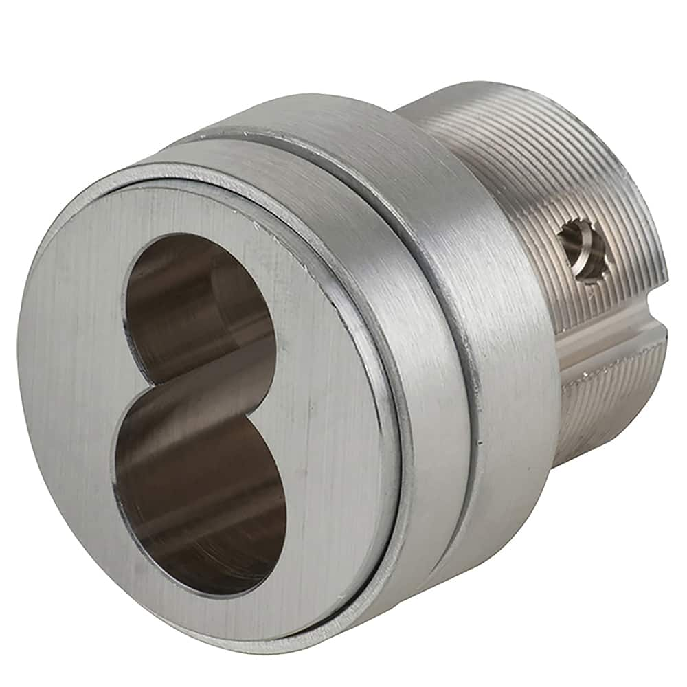 Schlage - Cylinders; Type: Mortise ; Keying: Less Core ; Number of Pins: 6 ; Material: Brass ; Finish/Coating: Satin Chrome - Exact Industrial Supply