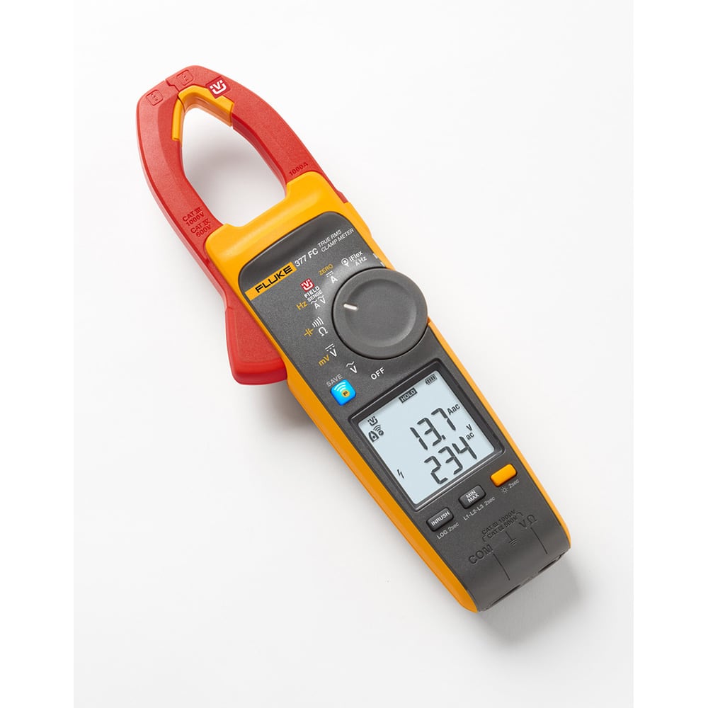 Fluke - Clamp Meters; Clamp Meter Type: Voltage ; Measures: Capacitance; Current; Resistance; Voltage; Power ; Jaw Style: Clamp On ; Jaw Capacity (Decimal Inch): 1.3386 ; CAT Rating: CAT III; CAT IV ; Maximum DC Voltage: 1000 - Exact Industrial Supply