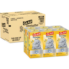 Household Trash Bag: 13 gal, 0.72 mil, Pack of (240) 24″ Wide, 24.88″ High, Plastic, White