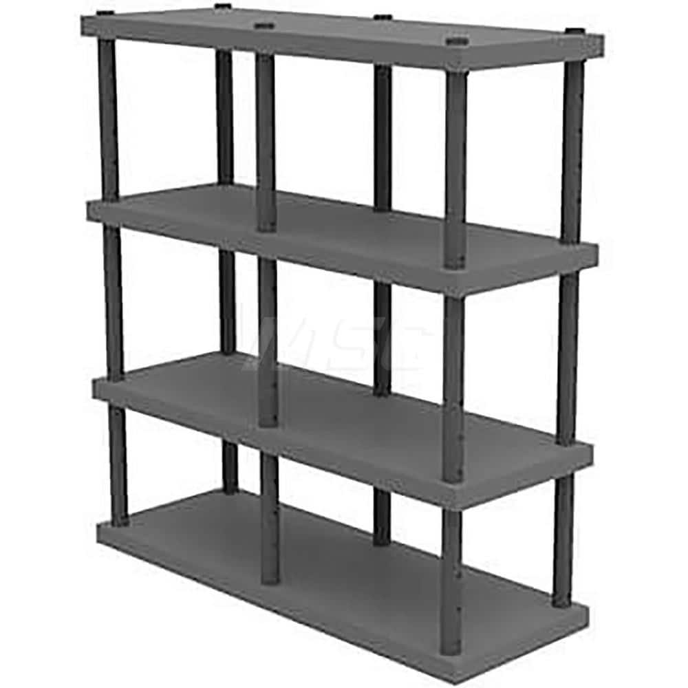 Plastic Shelving; Type: Adjustable Shelving; Shelf Capacity (Lb.): 2420; Width (Inch): 24; Height (Inch): 72.000000; Number of Shelves: 4; Color: Black