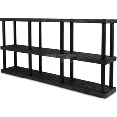 Plastic Shelving; Type: Adjustable Shelving; Shelf Capacity (Lb.): 1350; Width (Inch): 16; Height (Inch): 48.000000; Depth: 96; Number of Shelves: 3; Color: Black