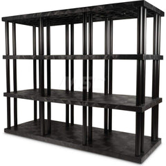 Plastic Shelving; Type: Fixed Shelving; Shelf Capacity (Lb.): 5280; Width (Inch): 36; Height (Inch): 75.000000; Depth: 96; Number of Shelves: 4; Color: Black