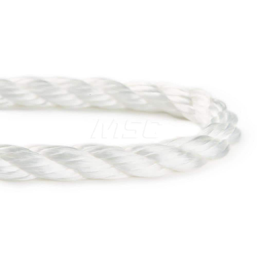 Rope; Rope Construction: 3 Strand Twisted; Material: Polyester; Nylon; Work Load Limit: 60 lb; Color: White; Maximum Temperature (F) ( - 0 Decimals): 265; Breaking Strength: 3234; Application: General Purpose; Rope Strand Count: 3; Package Type: Reel; Hea