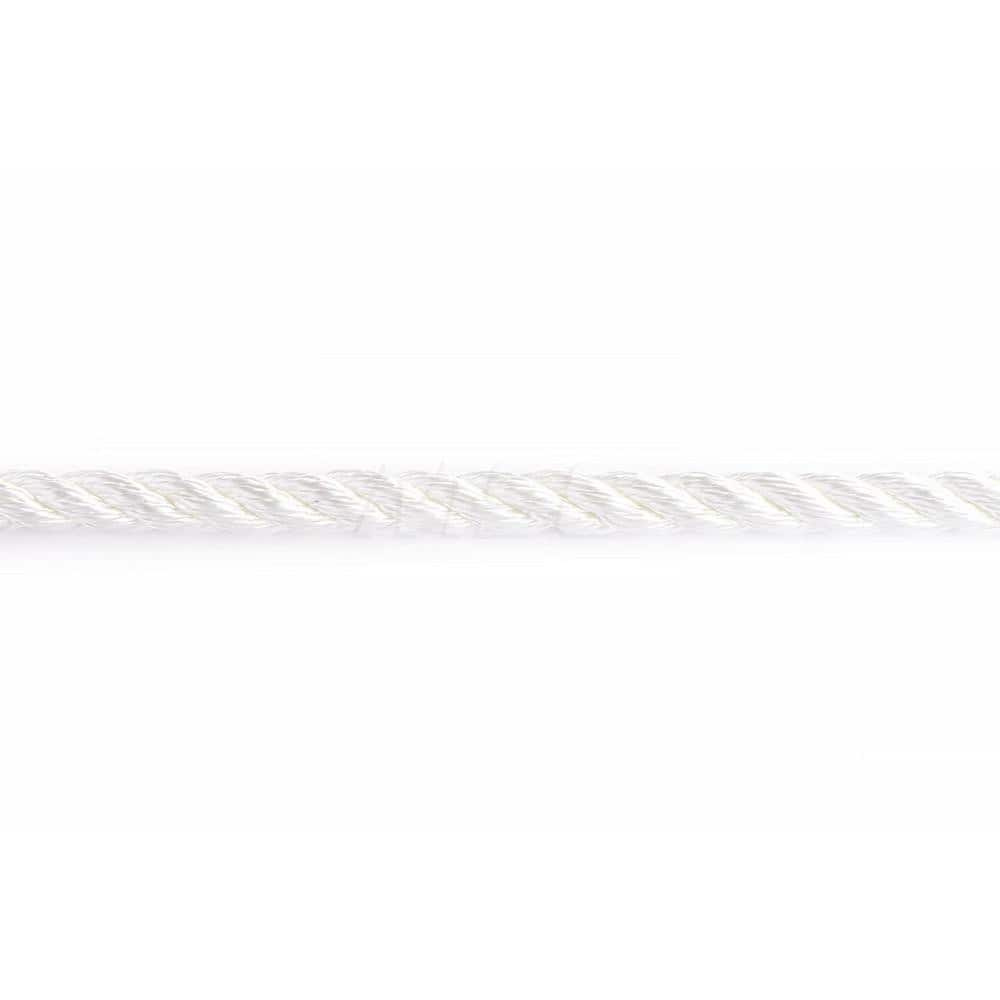 Rope; Rope Construction: 3 Strand Twisted; Material: Polyester; Work Load Limit: 60 lb; Color: White; Maximum Temperature (F) ( - 0 Decimals): 265; Breaking Strength: 1816; Application: General Purpose; Rope Strand Count: 3; Package Type: Reel; Additional