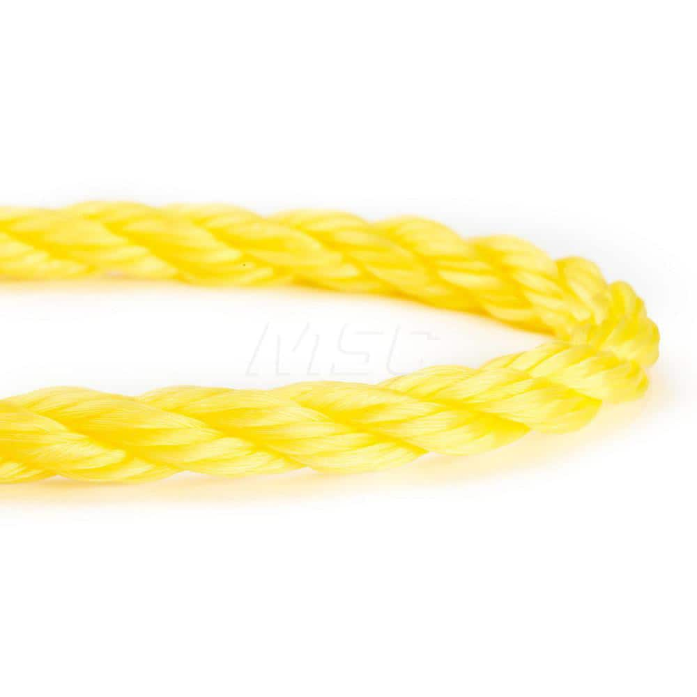 Rope; Rope Construction: 3 Strand Twisted; Material: Polypropylene; Work Load Limit: 60 lb; Color: Yellow; Maximum Temperature (F) ( - 0 Decimals): 330; Breaking Strength: 4017; Application: General Purpose; Rope Strand Count: 3; Package Type: Reel; Addit