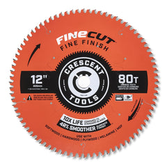 Wet & Dry Cut Saw Blade: 12″ Dia, 1″ Arbor Hole, 0.118″ Kerf Width, 80 Teeth Use on Finishing & Paneling