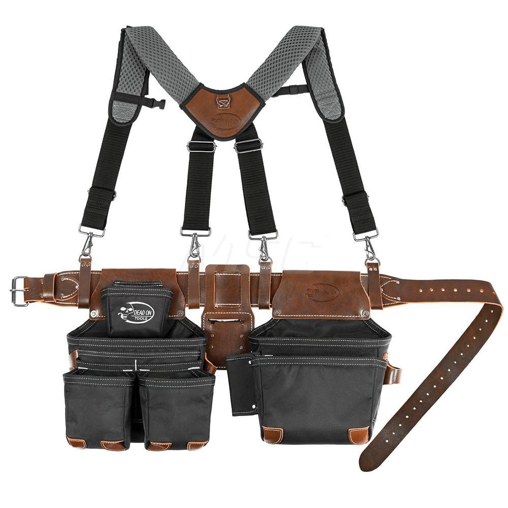 Tool Aprons & Tool Belts; Tool Type: Belts & Suspenders; Minimum Waist Size: 30; Maximum Waist Size: 52; Material: Leather; Number of Pockets: 5.000; Color: Black; Minimum Order Quantity: Leather; Tool Style: Belts & Suspenders; Minimum Waist Size: 30