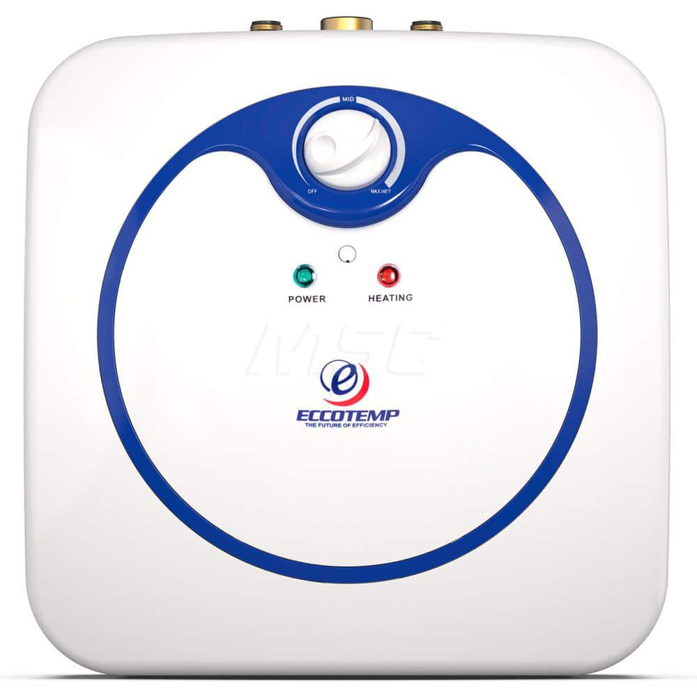 Electric Water Heaters; Style: Mini Tank Water Heater; Voltage: 110-120 V; Wire Gauge: 8; Temperature Rise: 140 ™F @ 1.5GPM; Kilowatts: 1.44; Tank Capacity (Gal.): 2.50; Diameter/Width (Inch): 13.5; Amperage Rating: 12; Phase: Single Phase; Description: E