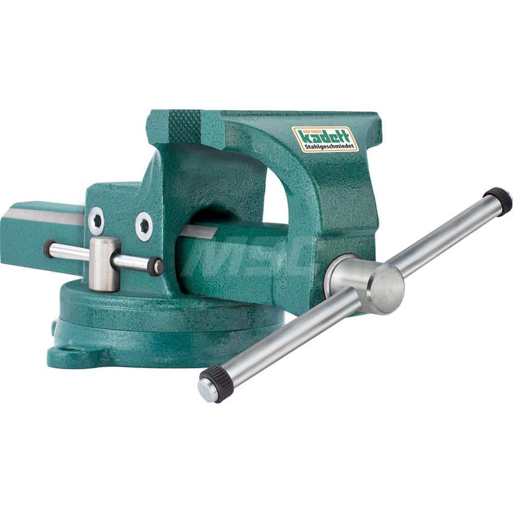 Bench Vise: 4″ Jaw Width, 4-1/2″ Jaw Opening, 2-1/2″ Throat Depth Swivel, Drop Forged Steel