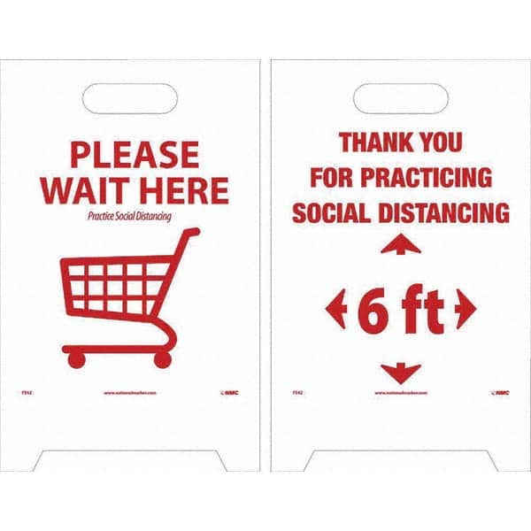 NMC - Cone & A Frame Floor Signs Shape: A-Frame Type: Accident Prevention - Eagle Tool & Supply