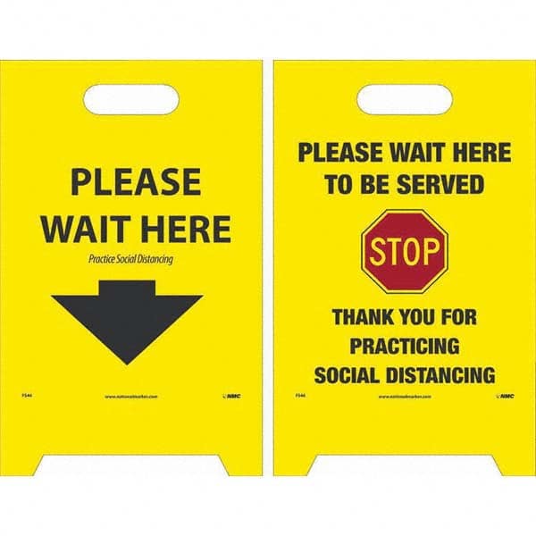 NMC - Cone & A Frame Floor Signs Shape: A-Frame Type: Accident Prevention - Eagle Tool & Supply