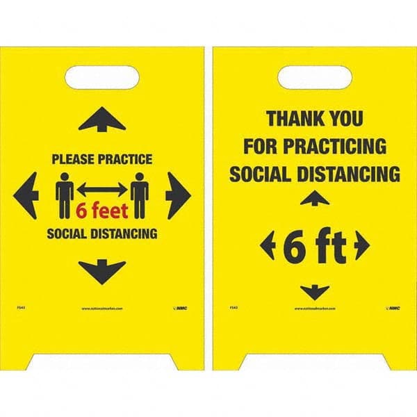 NMC - Cone & A Frame Floor Signs Shape: A-Frame Type: Accident Prevention - Eagle Tool & Supply