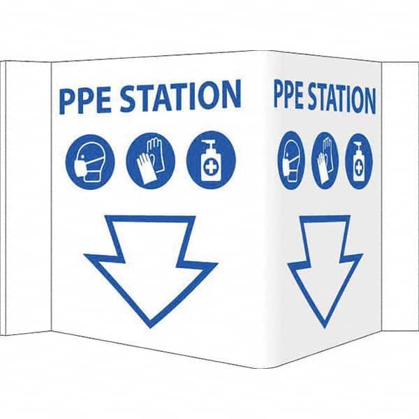 NMC - "PPE Station", 12" Wide x 6" High, Vinyl Safety Sign - Eagle Tool & Supply