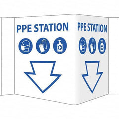NMC - "PPE Station", 12" Wide x 6" High, Vinyl Safety Sign - Eagle Tool & Supply