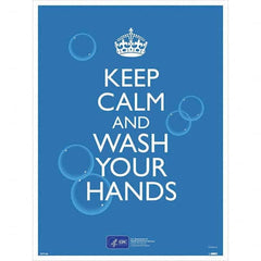 NMC - "COVID-19 - Keep Calm And Wash Your Hands", 18" Wide x 24" High, Paper Safety Sign - Eagle Tool & Supply