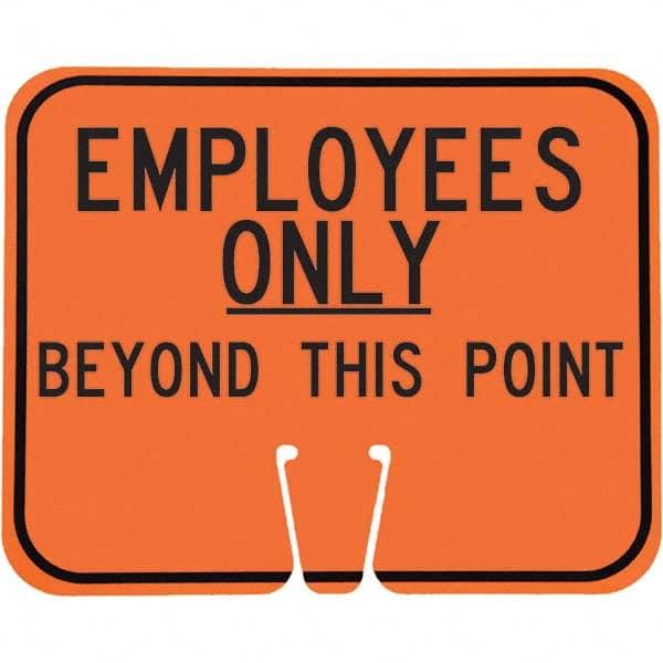 PRO-SAFE - "Notice - Employees Only Beyond This Point", 12-1/2" Wide x 10-1/2" High, ABS Safety Sign - Eagle Tool & Supply