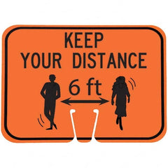 PRO-SAFE - "Notice - Keep Your Distance 6'", 12-1/2" Wide x 10-1/2" High, ABS Safety Sign - Eagle Tool & Supply