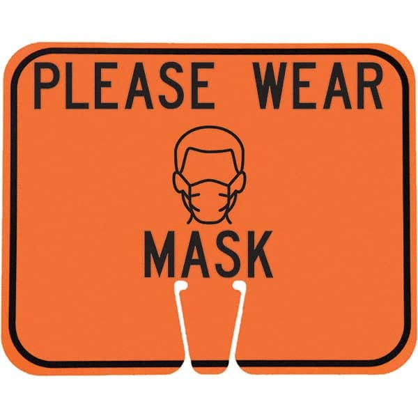 PRO-SAFE - "Notice - Please Wear A Mask", 12-1/2" Wide x 10-1/2" High, ABS Safety Sign - Eagle Tool & Supply