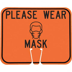 PRO-SAFE - "Notice - Please Wear A Mask", 12-1/2" Wide x 10-1/2" High, ABS Safety Sign - Eagle Tool & Supply