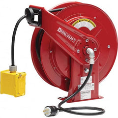 Reelcraft - Cord & Cable Reels End Type: Duplex Outlet Box with GFCI Cable Length (Feet): 100 - Eagle Tool & Supply