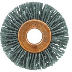 1-1/8″ Small Diameter Nylox Wheel Brush, .022/120SC Crimped Fill, 1/4″ Arbor Hole - Eagle Tool & Supply