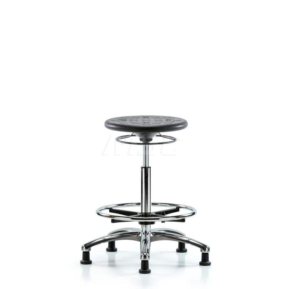 Lab Stool: Polyurethane, 25″ Seat Width, 25″ Seat Depth Round Height