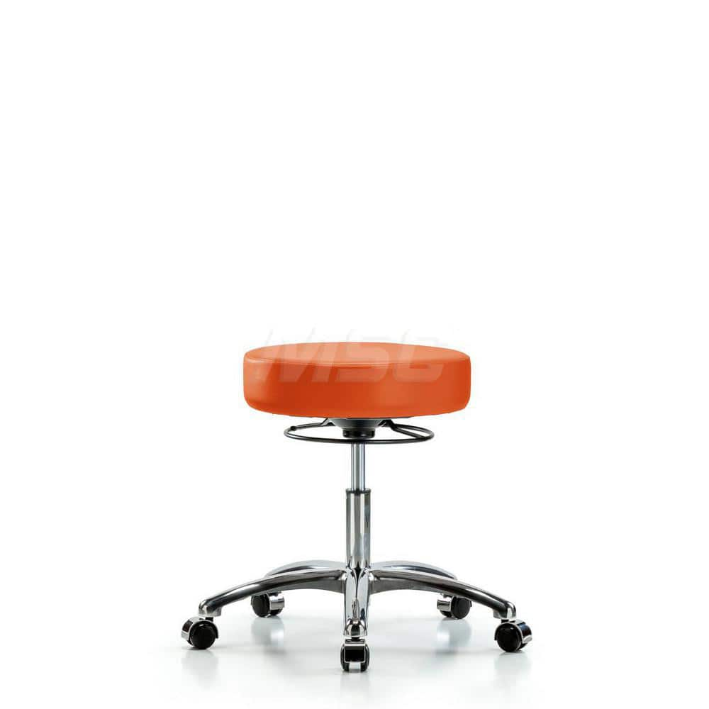 Lab Stool: Vinyl, 25″ Seat Width, 25″ Seat Depth Round Height