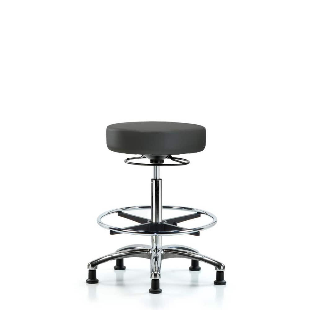 Lab Stool: Vinyl, 25″ Seat Width, 25″ Seat Depth Round Height