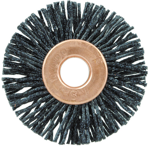 1 1/4″ Diameter - Small Diameter Wheel Brush - 0.026″/120 Grit - 1/4″ Arbor - Eagle Tool & Supply