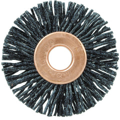1 1/4″ Diameter - Small Diameter Wheel Brush - 0.026″/120 Grit - 1/4″ Arbor - Eagle Tool & Supply
