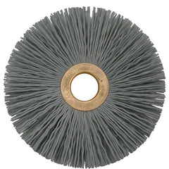 3″ Small Diameter Nylox Wheel Brush, .022/320SC Crimped Fill, 1/2″ Arbor Hole - Eagle Tool & Supply
