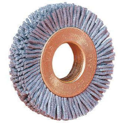3″ Diameter - Small Diameter Wheel Brush - 0.026″/120 Grit - 1/2″ Arbor - Eagle Tool & Supply