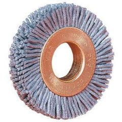 3″ Diameter - Small Diameter Wheel Brush - 0.026″/120 Grit - 1/2″ Arbor - Eagle Tool & Supply